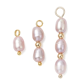 3 шт. 3 стили подвески из натурального культивированного пресноводного жемчуга с рисом, подвески из бисера, с медными петлями, чертополох