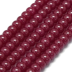 Lab Grown Red Corundum Beads Strands, Rondelle