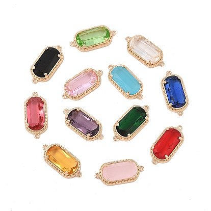 Латунные подвески для стеклянных соединителей, прямоугольник ссылки, без кадмия, без никеля и без свинца, золотой свет