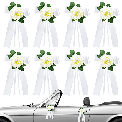 Cloth Artificial Flower & Leaf Party Decorations, with Polyester Ribbon