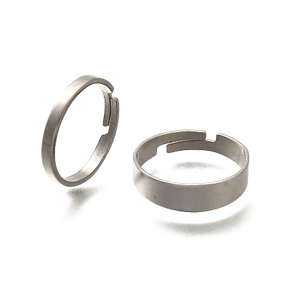 Регулируемые 304 настройки манжетного кольца из хирургической нержавеющей стали, заготовки колец для изготовления ювелирных изделий