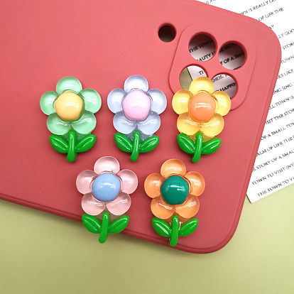 Opaque Resin Cabochons, for Hair Accessories, Flower