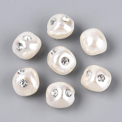 Абс пластиковые жемчужные бисера, имитация драгоценных камней, самородки, со стразами