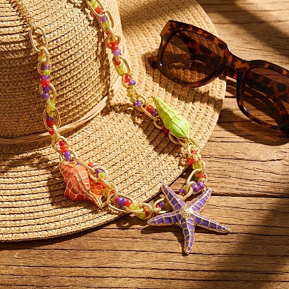 Летние пляжные подвески в виде морских звезд из сплава с эмалью, золотые