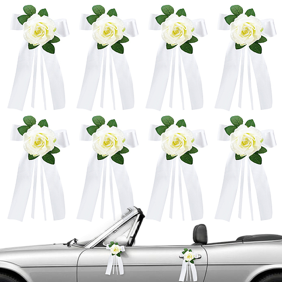 Cloth Artificial Flower & Leaf Party Decorations, with Polyester Ribbon
