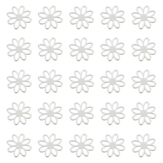 30шт 201 подвески из нержавеющей стали, цветок ссылки