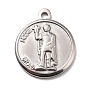 304 Stainless Steel Pendants, Textured, Flat Round with Human