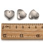 304 Stainless Steel Heart Charms, Wavy, 15x16x1mm, Hole: 1mm