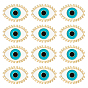12Pcs Evil Eye Enamel Pin, Alloy Enamel Brooch for Backpack Clothing, Light Gold
