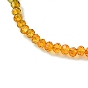 Faceted Rondelle Glass Beaded Necklace for Women, with Alloy Clasps