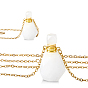 Colgante de frasco de perfume facetado de piedra natural 304 Collares de cadena de cable de acero inoxidable