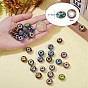 34Pcs 17 Colors Handmade Polymer Clay European Beads, Large Hole Beads, Rondelle