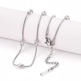 1.2мм 304 ожерелья из овальных бусин из нержавеющей стали в виде змеиной цепи