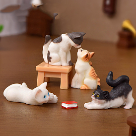Фигурки кошек из смолы, микро пейзаж домашний автомобиль украшение рабочего стола