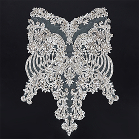 Кружево вышивка шитье полиэстер аппликации, со стеклянными стразами, аксессуары для одежды diy
