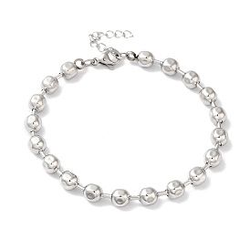 304 Stainless Steel Ball Chain Beaded Bracelets for Women