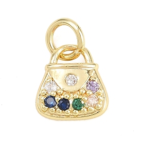 Латунные микропаве прозрачные кубические циркониевые подвески, подвески для сумочек, долговечный, стойки покрытие, без свинца и без кадмия, разноцветные
