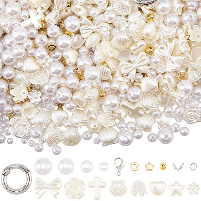 Buckle Kits, ABS Plastic Imitation Pearl Beads, CCB Plastic Beads, 304 Stainless Steel Open Jump Rings, Alloy Lobster Claw Clasps, 304 Stainless Steel Bead Tips