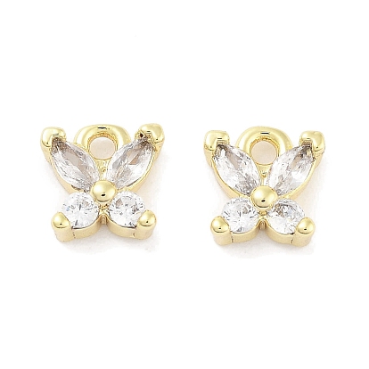 Латунные микропаве прозрачные подвески с фианитом, бабочка