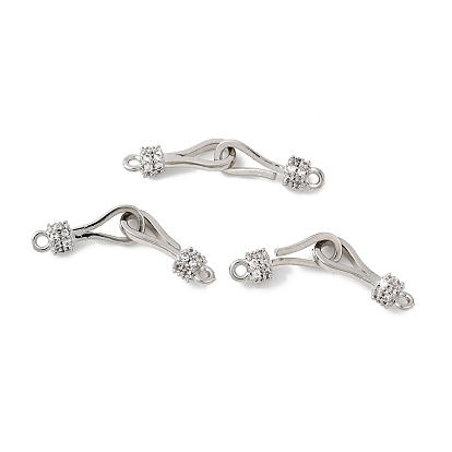 Реечное покрытие латунь микро паве прозрачный кубический цирконий складные застежки, долговечный, без свинца и без кадмия, круглые