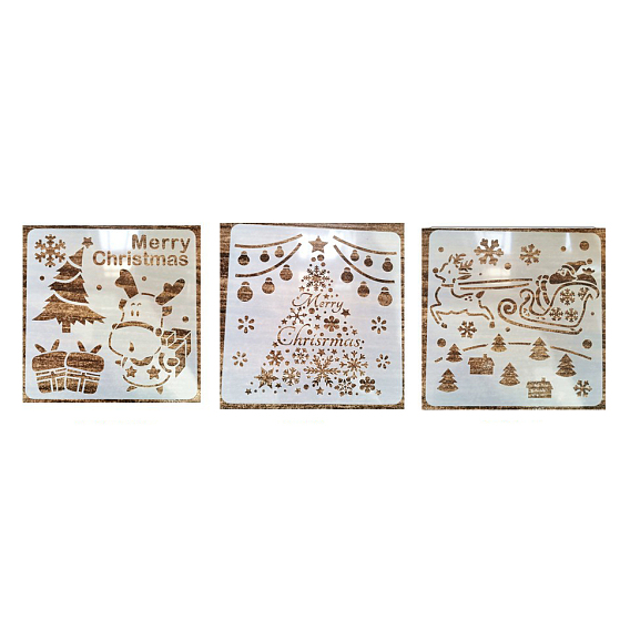 Plastic Drawing Painting Stencils Templates, Square, White