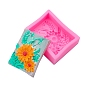 Food Grade Silicone Molds, for Handmade Soap Making, Rectangle with Flower