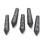 Natural Lava Rock Pointed Beads, Healing Stones, Reiki Energy Balancing Meditation Therapy Wand, Bullet, Undrilled/No Hole Beads, Bumpy, Faceted, for Wire Wrapped Pendants Making