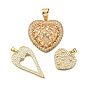 Латунные микро проложить кубического циркония подвески, сердце, стойки покрытие, долговечный, без свинца и без кадмия