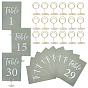 31Pcs Steel Place Card Holder, Round, witb 31Pcs Paper Place Cards