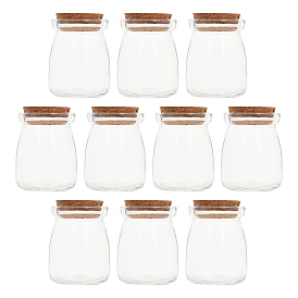 Glass Bottles, Beads Containers, with Wooden Stopper