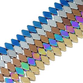 Electroplate Non-magnetic Synthetic Hematite Bead Strands, Rhombus