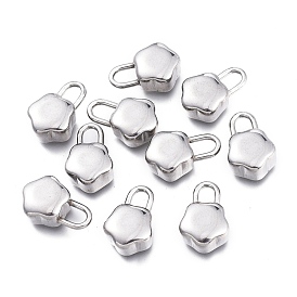 304 Stainless Steel Charms, Flower Lock