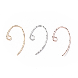 Brass Earring Hooks, with Horizontal Loops