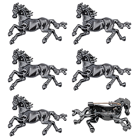 6 шт. брошь в виде лошади из сплава, изысканные значки на лацкан для мужчин и женщин
