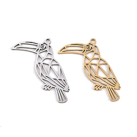 Полые 201 из нержавеющей стали кулоны, подвески в виде туканов