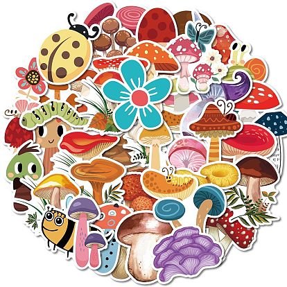 50шт. pp пластиковая наклейка, самослипание, для чемодана, скейтборде, холодильник, шлем, оболочка мобильного телефона, гриб