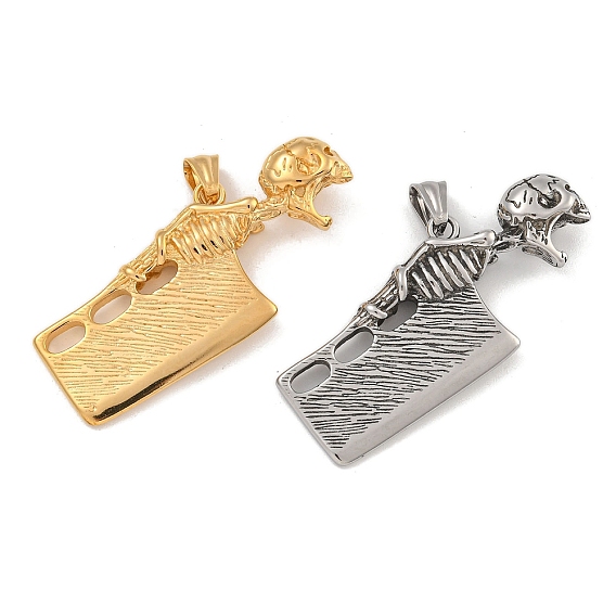 304 из нержавеющей стали большие кулоны, нож с подвеской в виде черепа