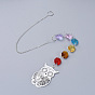 Chandelier Suncatchers Prisms Octogon Glass Hanging Pendant, with Crystal Rhinestone, Owl Iron Pendant and Cable Chain, Faceted