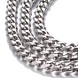 304 Stainless Steel Cuban Link Chains, Faceted, Unwelded