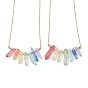 Окрашенные красочные ожерелья с подвесками-пулями из натурального кварца, с 304 кабельными цепочками из нержавеющей стали