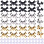 30 paires 3 couleurs 304 apprêts de boucles d'oreilles à clous en acier inoxydable avec nœud papillon, avec boucle, 60 pièces d'écrous d'oreille en plastique écologique