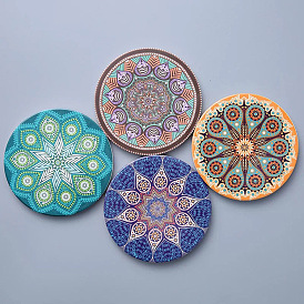 Porcelain Cup Mats, Mandala Pattern Coaster, Round