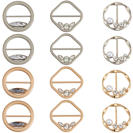 6шт 6 стили пряжки из сплава со стразами, с пластиковой имитационной жемчужиной, для ремня, аксессуары для одежды, разноцветные