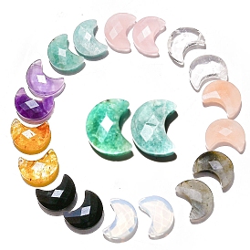 Gemstone Pendants, Faceted Moon Charms