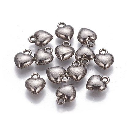 Valentine Day Ideas for Her Tibetan Style Charms, Lead Free and Cadmium Free, Heart, 11.5x9x4.5, Hole: 1.5mm