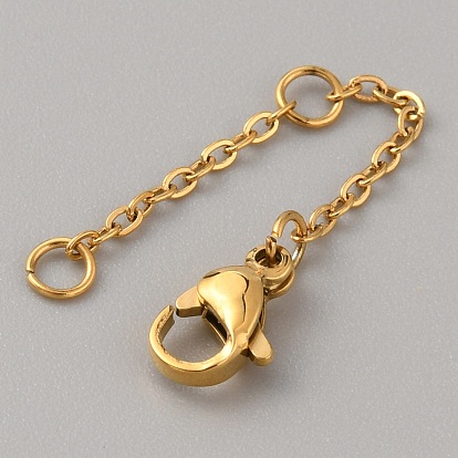 304 удлинитель цепи из нержавеющей стали, концевые цепочки с застежками-карабинами