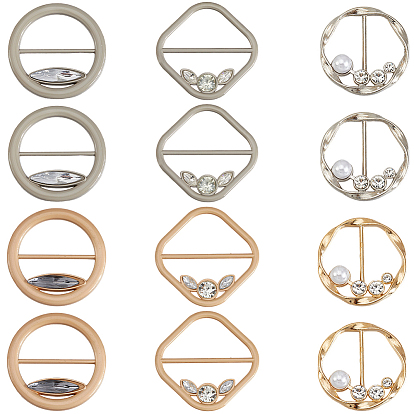 6шт 6 стили пряжки из сплава со стразами, с пластиковой имитационной жемчужиной, для ремня, аксессуары для одежды, разноцветные