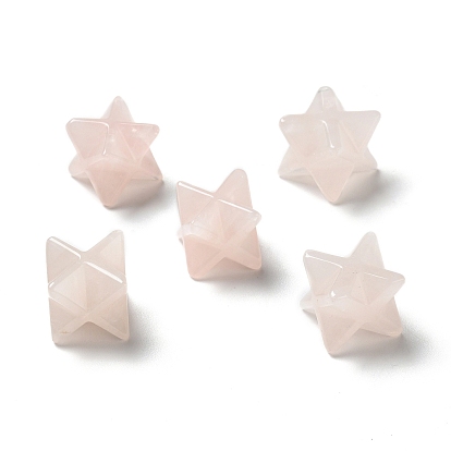 Природного розового кварца бусы, нет отверстий / незавершенного, Звезда Меркабы