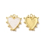 Подвески из латуни с эмалью в стойку, с целью перехода в кольце, без свинца и без кадмия, шарма сердца, реальный 18 k позолоченный