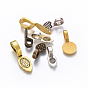 Tibetan Style Glue-on Flat Pad Bails, Mixed Style, 15~26x8x1~1.5mm, Hole: 4~8x3~4.5mm